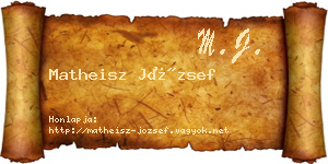 Matheisz József névjegykártya